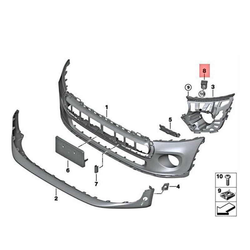 Car Front Bumper Impact Bar Holder Support 51117337802 For BMW MINI F55 F56 MINI Cabrio F57 2013-2018 Bumper Bracket Replacement