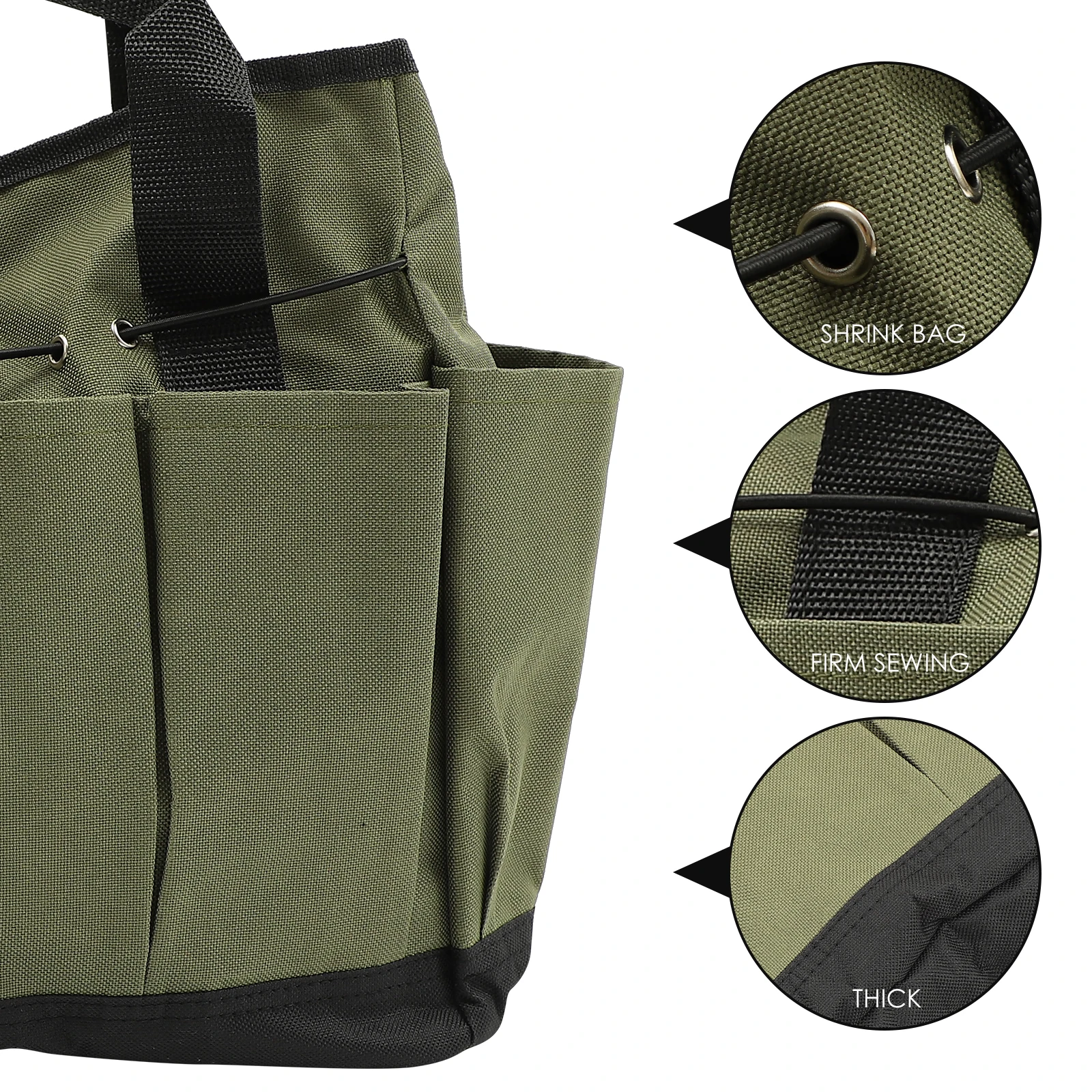 

Garden Tool Storage Bag Durable Oxford Multi Compartment Portable Handle Anti Slip For Tools Organizer Landscaping Reusable