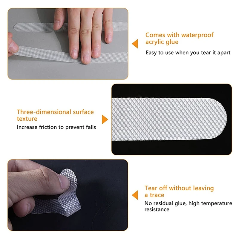 Hot-36Pcs Transparent Non-Slip Strip Stickers Anti Slip Grip Stickers Non Slip Strips Pad Bathtub Flooring Safety Tape Mat