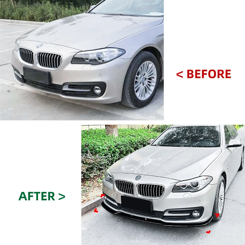 Front Bumper Lip Splitter Diffuser Body Kits For BMW 5 Series F10 F11 LCI 2015-2017 Luxury Edition Spoiler Bumper Guard Protect