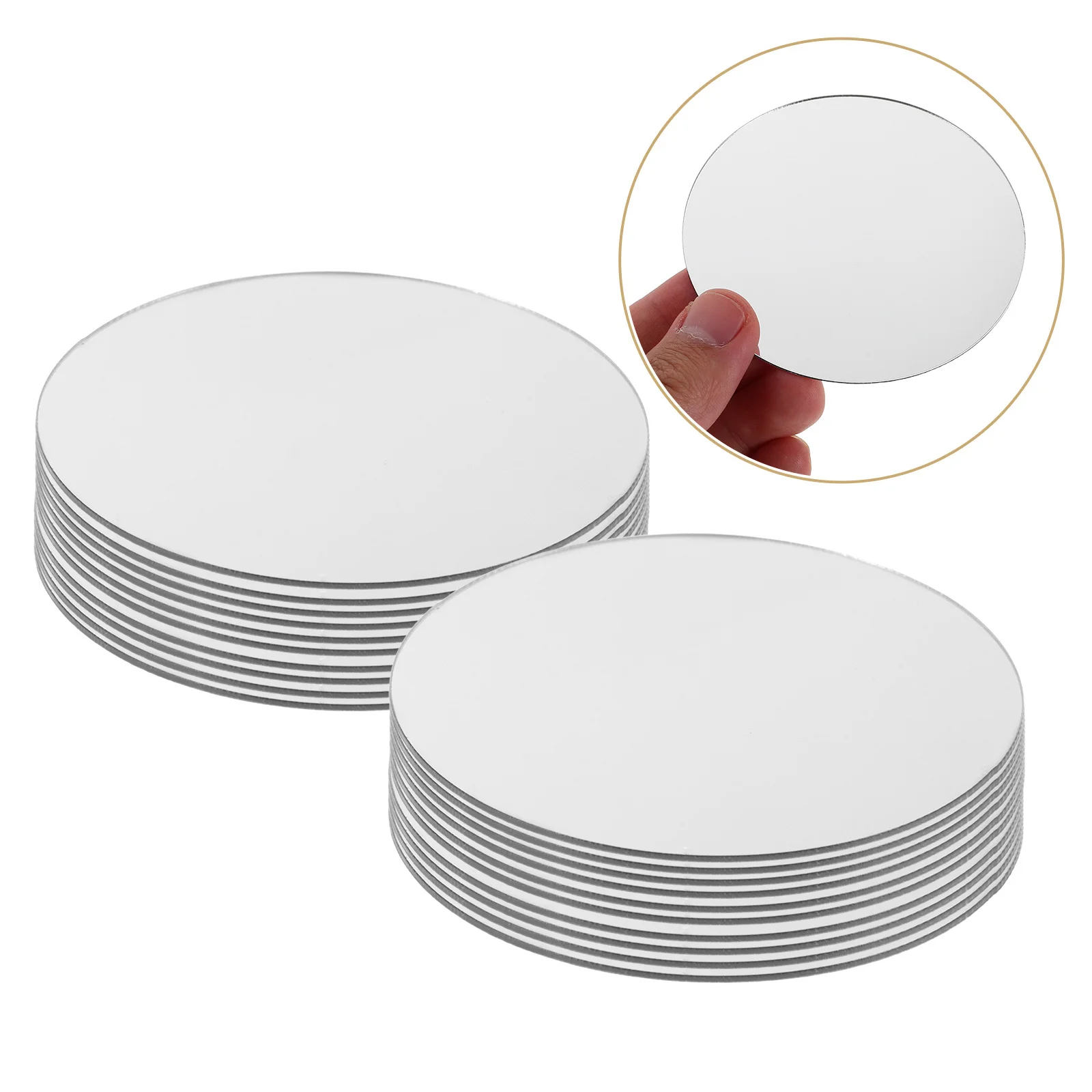 

20Pcs Round Acrylic Mirror 8Cm Peel and Stick Mirror Tiles for Wall Decor Small Craft Mirrors DIY Home Decoration