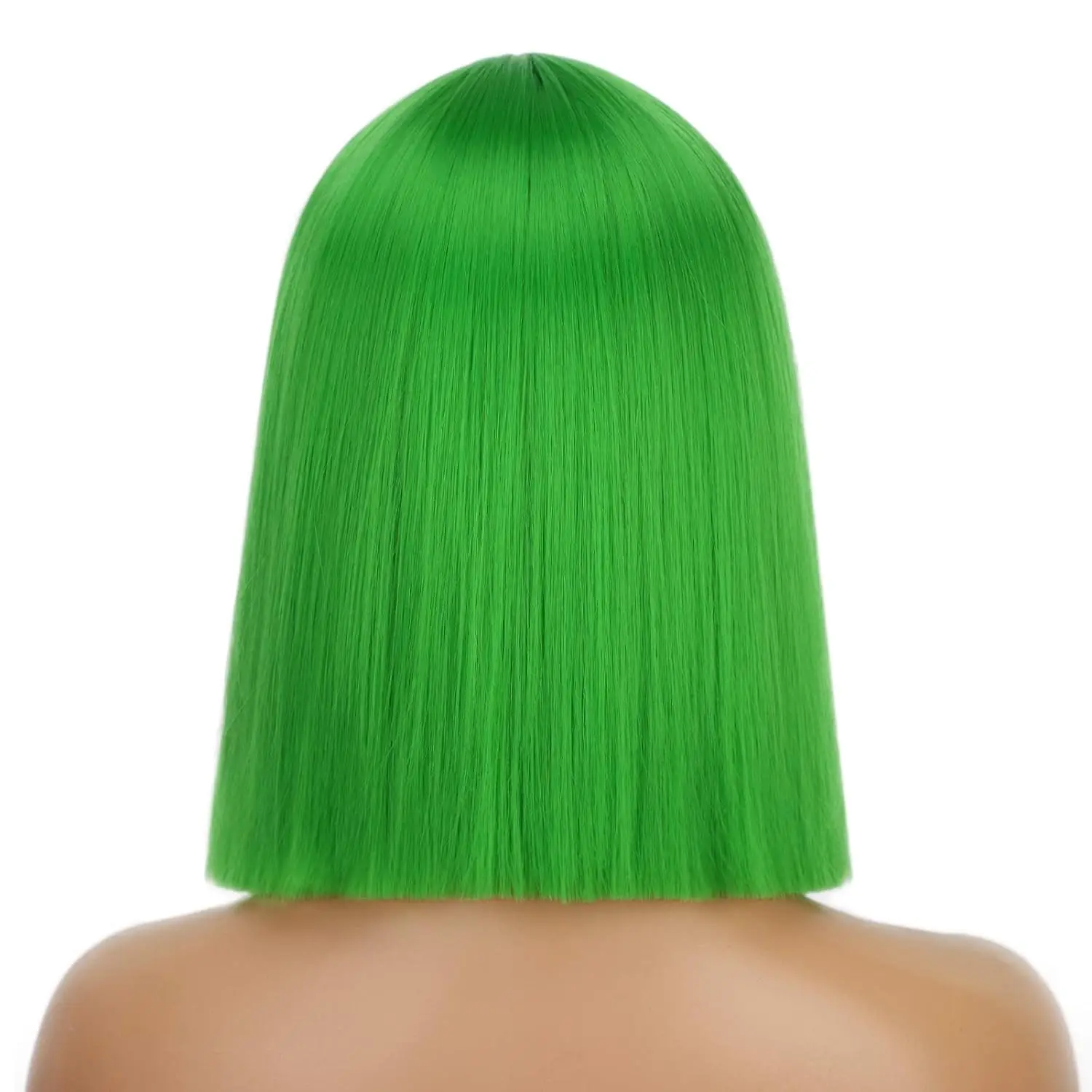 合成ショートボブウィッグ 女性用 ストレート カラーウィッグ パーティーウィッグ コスチュームウィッグ ミドルパート コスプレ 楽しい 聖パトリックの日