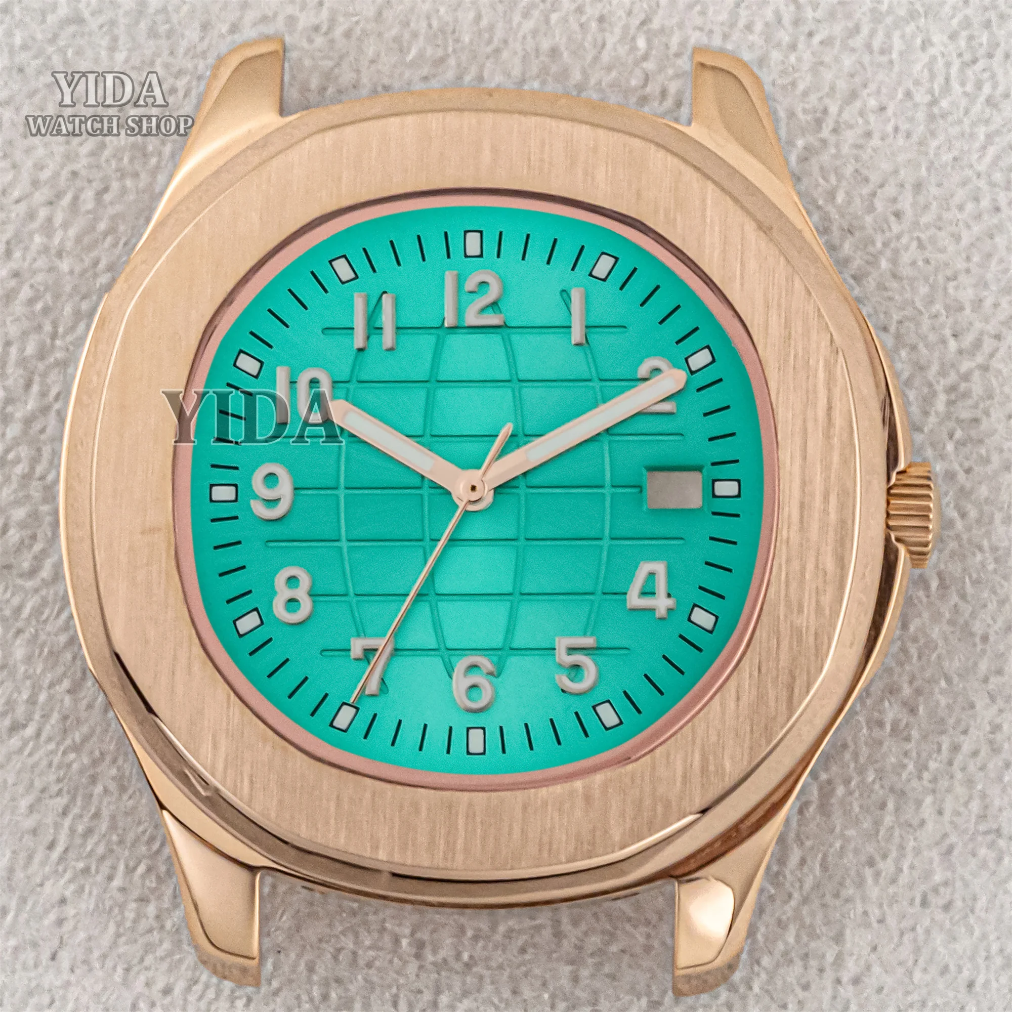 42mm NH35 WatchCase Rose Gold Case 32mm Dial Lumiinous Hands Sapphire Glass 100M Waterproof For AQUANAUT Nautilus NH36 Movement