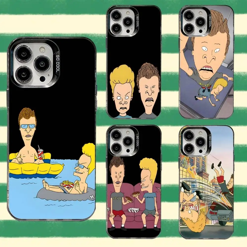 

B-Beavis And Butthead Phone Case For iPhone 16,15,14,13,12,11,8,7,Pro,Max,Plus,Mini,XS,SE Anti Fall Black Matte Hard
