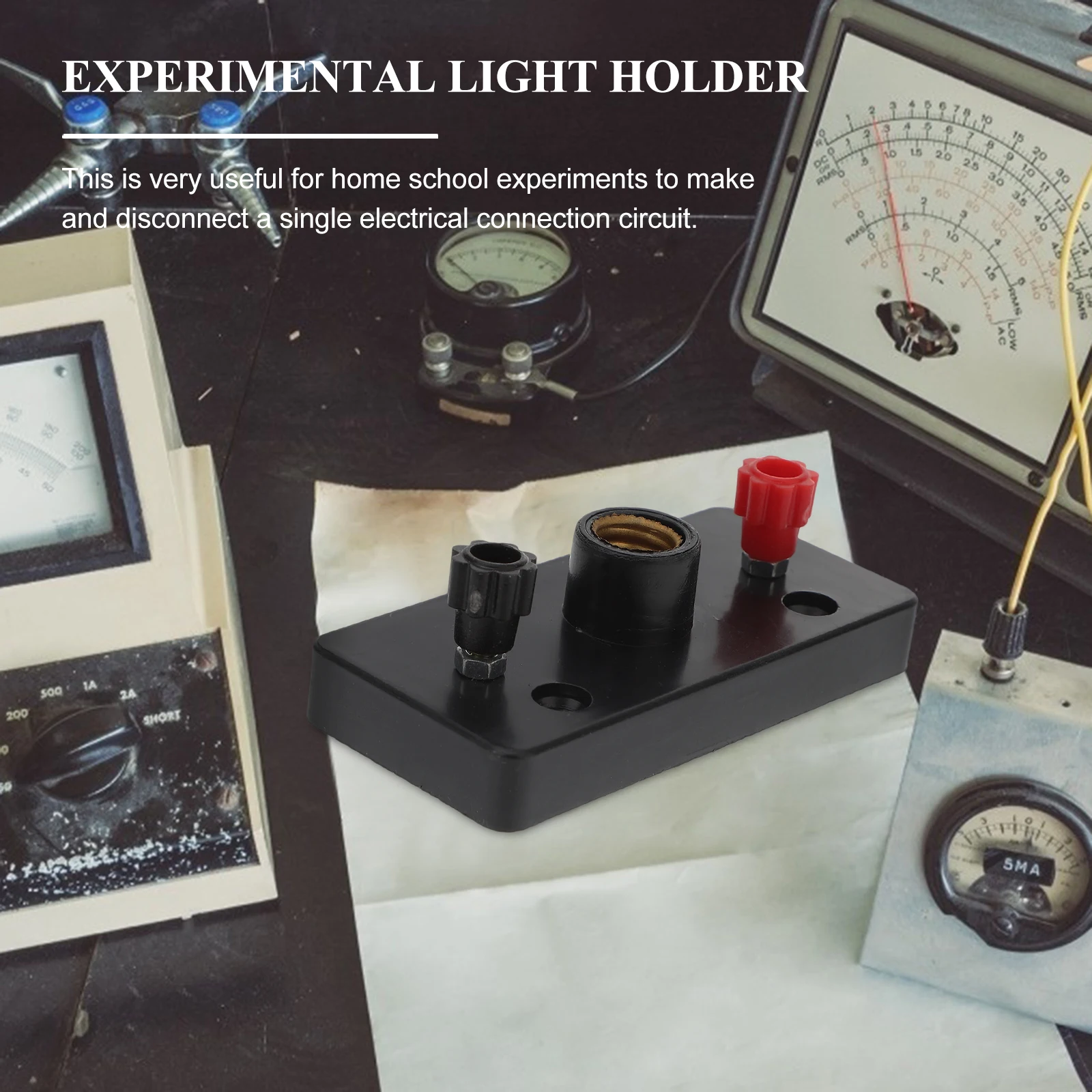 

for Lamp Holder Bulb with Socket Physics Screw Black Plastic Case Primary School