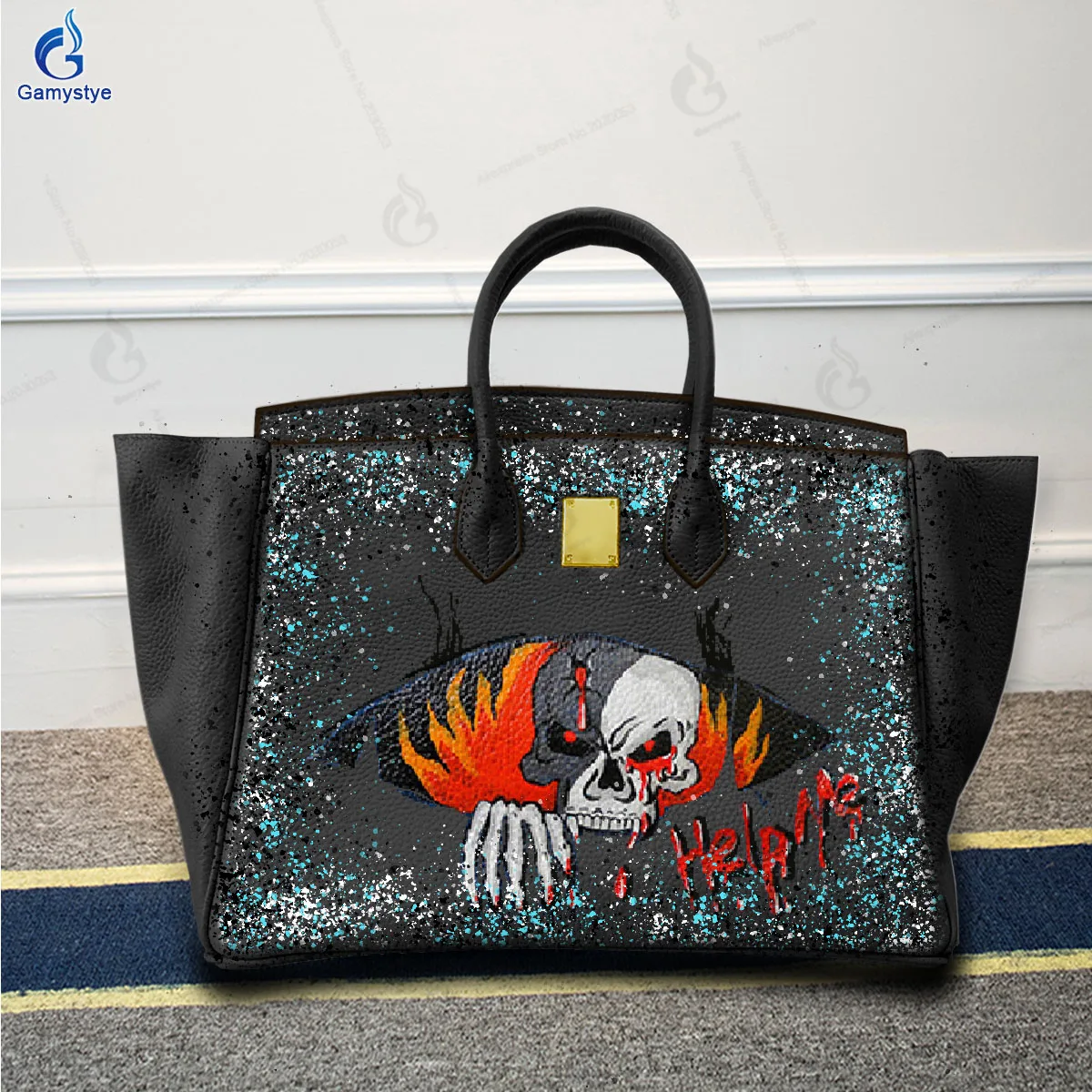 

SKULL BAG Personalizar Bolso Art Printed Bags High Quality Genuine Leather Women'S Bags Promotion Luxury Women Bags Bolsos Mujer