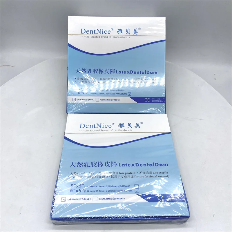 

Blue Color Powder Free Latex Dental Dam 6"x6" 152 x 152 mm Natural Rubber Dam