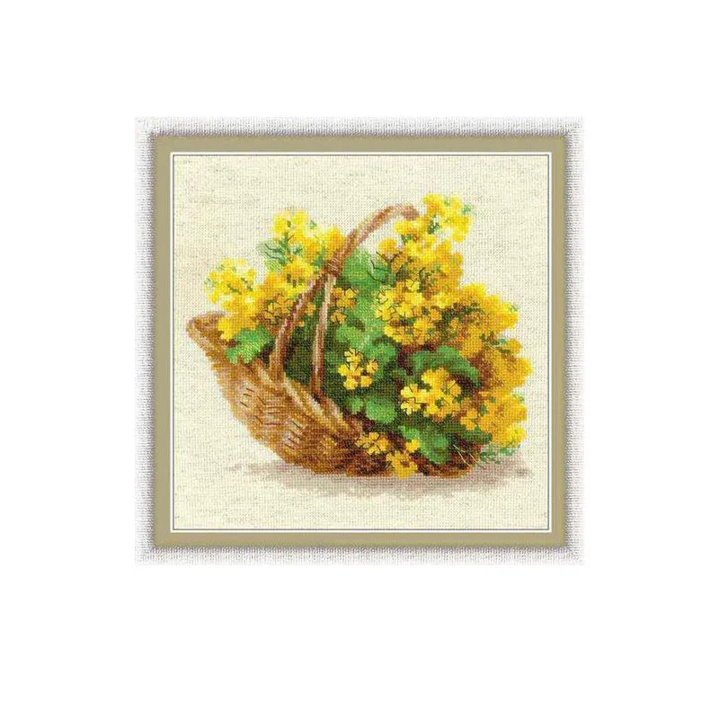 

GG Gold Collection Counted Cross Stitch Kit Cross stitch RS cotton with cross stitch no print Riolis 1502 a basket of canola