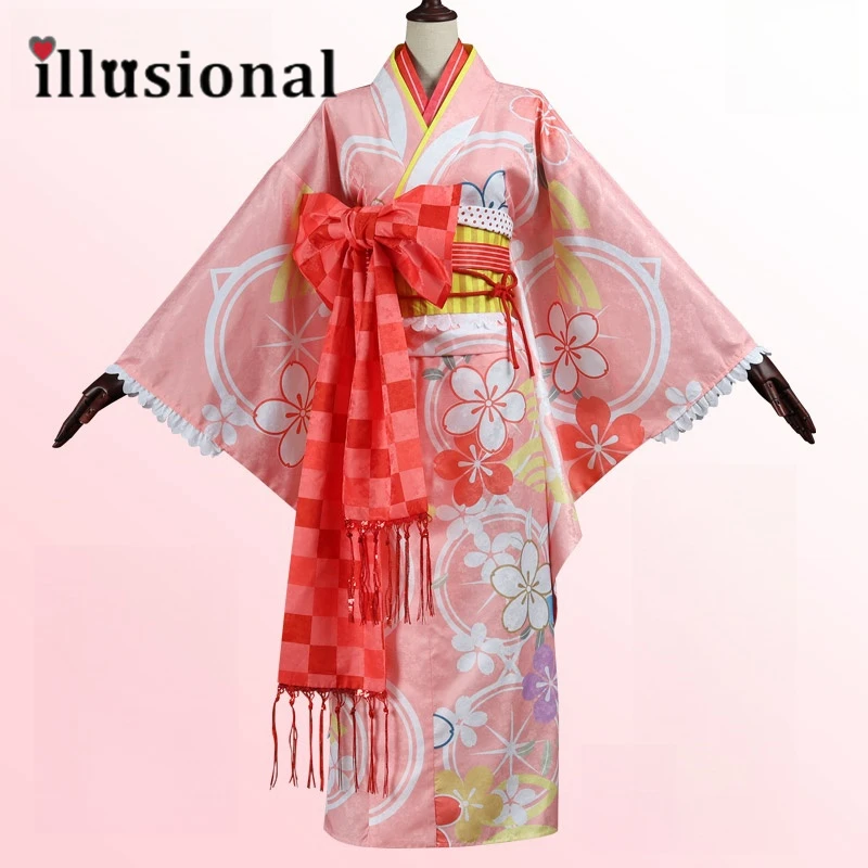 

illusional Puella Magi Madoka Magica Kaname Madoka Cosplay Costume Anime Kaname Madoka Kimono Halloween Costumes Dress Female