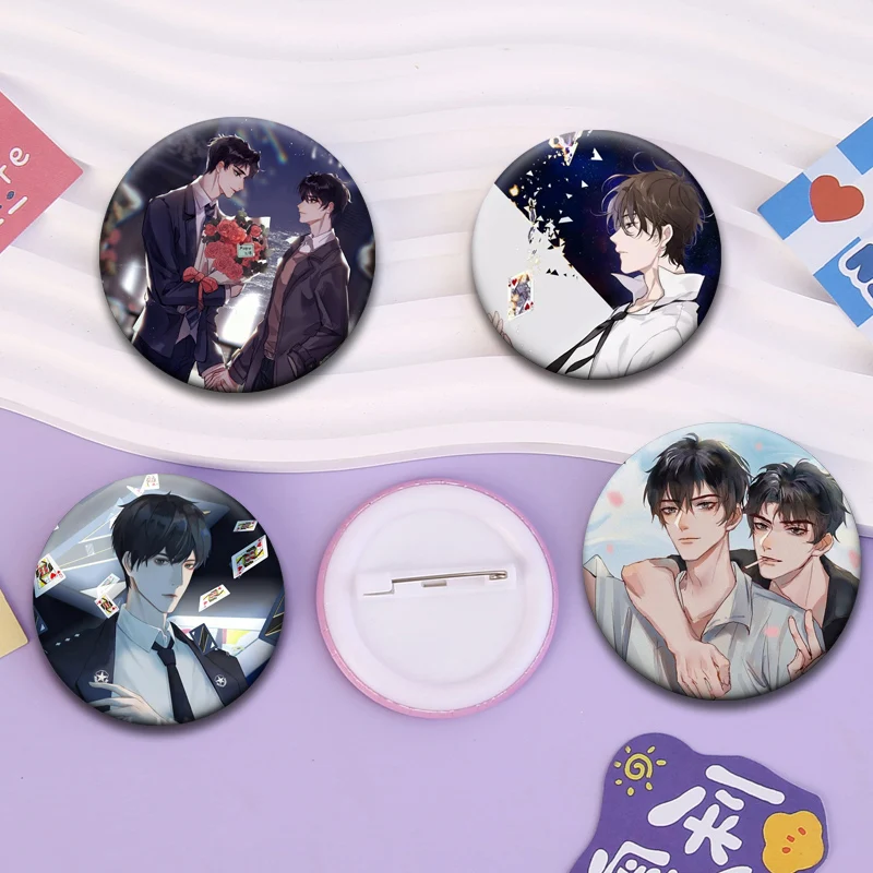 Breaking Through The Clouds Poyun Button Pins Jiang Ting Yan Xie Cartoon Badge Round Comic Brooches for Backpack Accessorie Gift