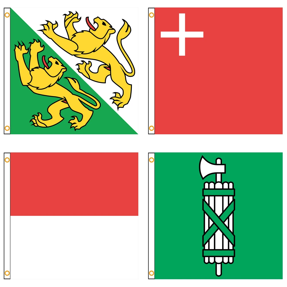 3x5 Ft Schwyz Solothurn St. Gallen Thurgau Flag Vivid Color a Cantons of the Swiss Confederation Flags Polyester