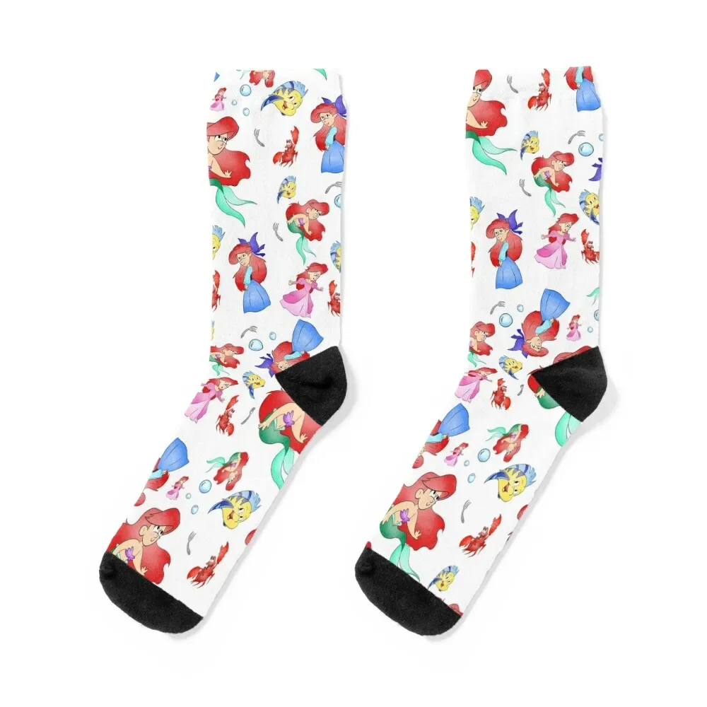 

Little mermaid Socks warm winter halloween Christmas cycling Socks Male Women's