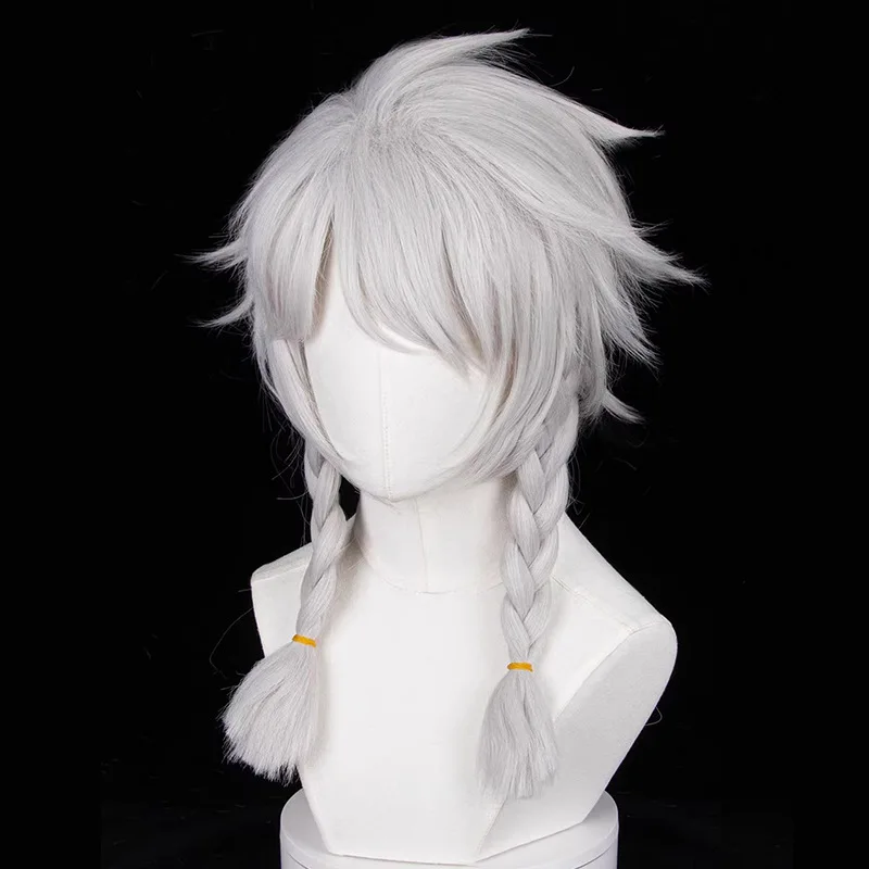 วิกผมคอสเพลย์สีขาวของนักพยากรณ์คนที่ห้า ภายใต้ความจริง อยู่ในสภาพที่ผมชี้ฟูที่ส่วนบน