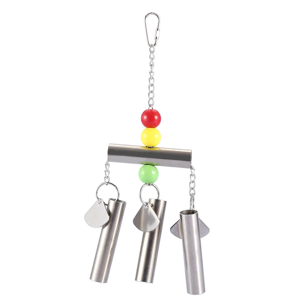 

Stainless Steel Bell Toy For Birds Middle Large Size Parrot Standing Toys Cage Decoration