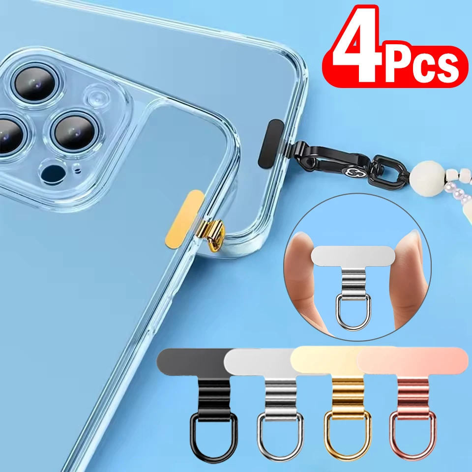 

Мини-накладка на ремешок для мобильного телефона из нержавеющей стали, ультратонкий бесшумный зажим с отверстием, прокладка порта зарядки, универсальный привязь для телефона, вкладка-карта