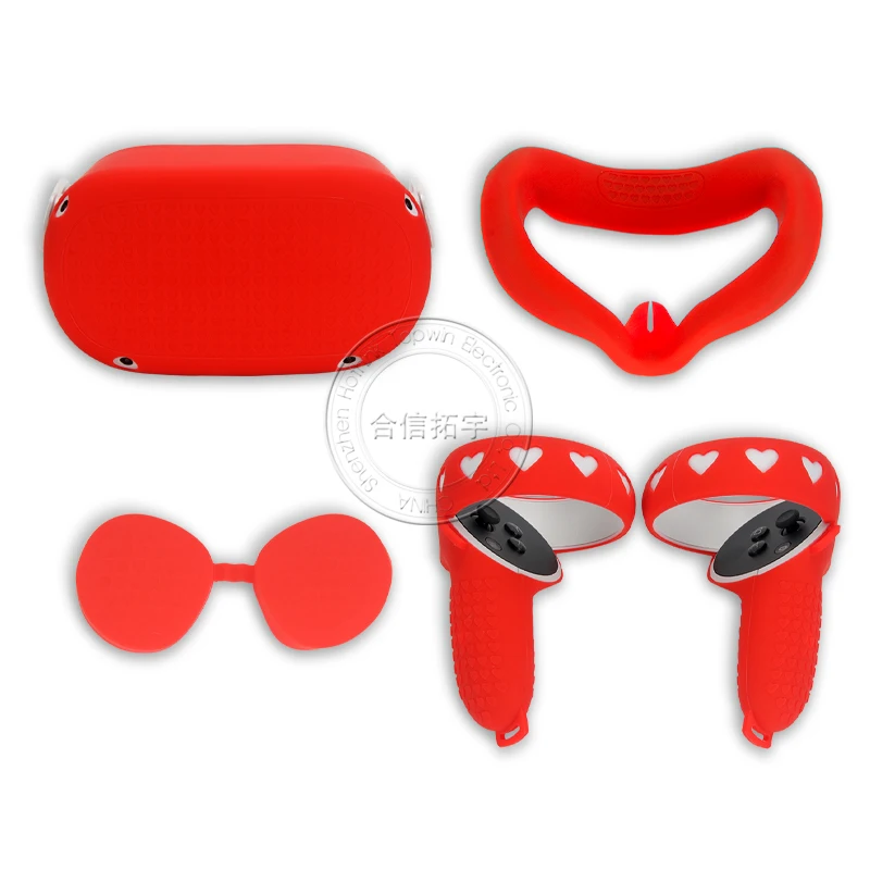 HOTHINK-Protector de silicona para casco, protector de protección para la cara, para Oculus Meta Quest2 VR, 5 unids/set/Set