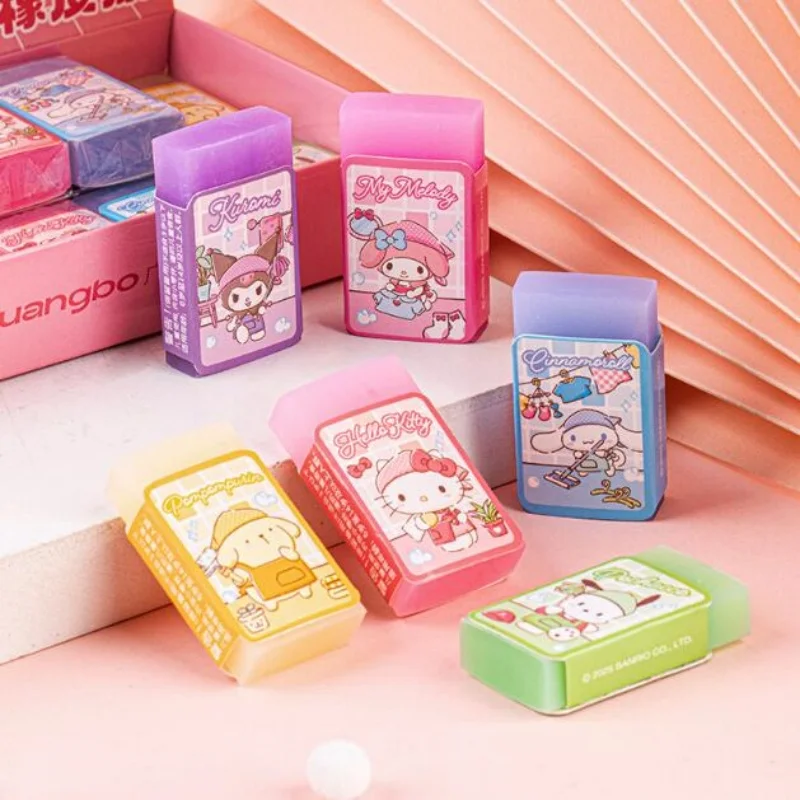 

32 шт./лот Sanrio Kuromi Melody PomPomPurin ластик милый рисунок резиновые ластики для карандашей канцелярские принадлежности подарки для детей
