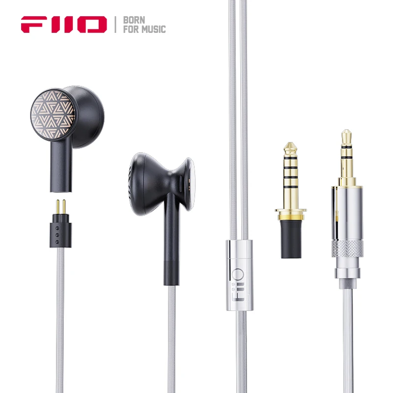 

FiiO FF3S Earphones Drum Type Dual-cavity Earbuds 14.2mm Large Dynamic Driver Headphones Bass-enhancing Detachable Cable Headset