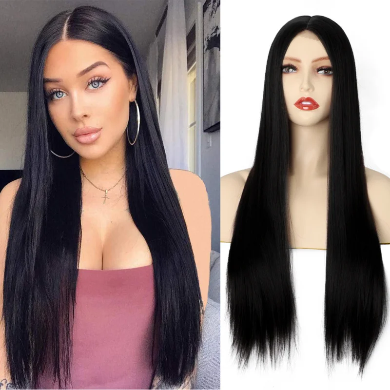 

New long straight hair , front synthetic fiber women's wig, small lace wigs