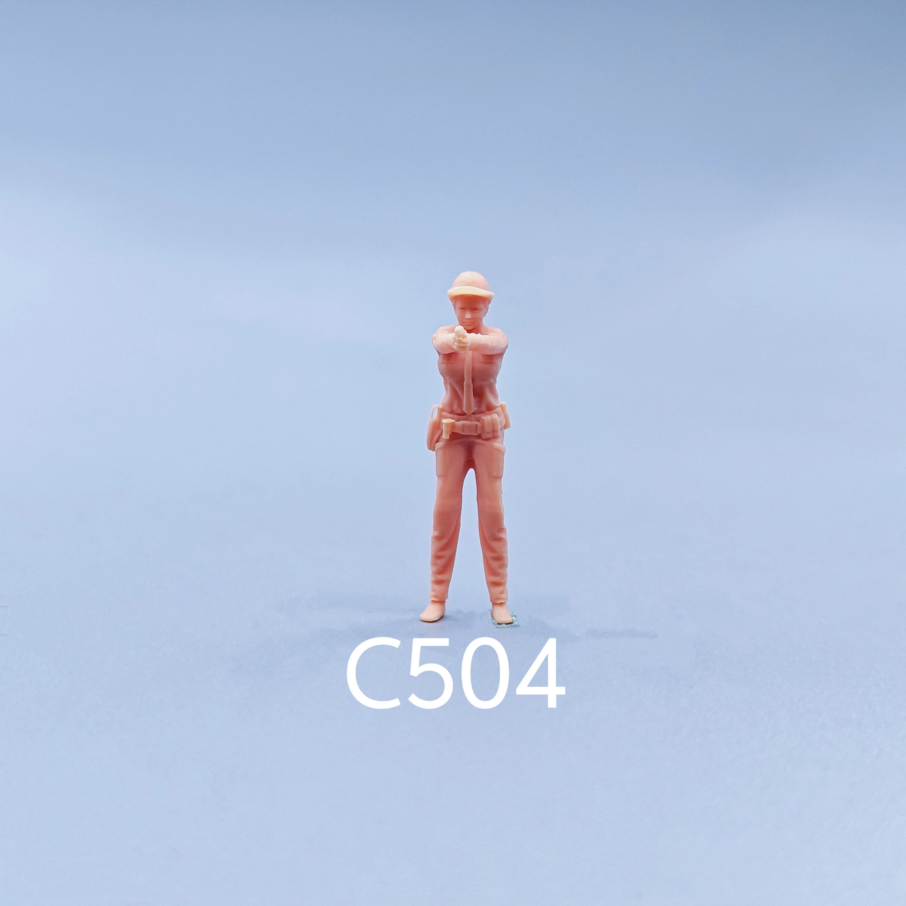 1/64 Figurine Modello in scala Resina In piedi Ufficiale di polizia femminile Miniature non colorate Diorama Dipinto a mano C504 C505