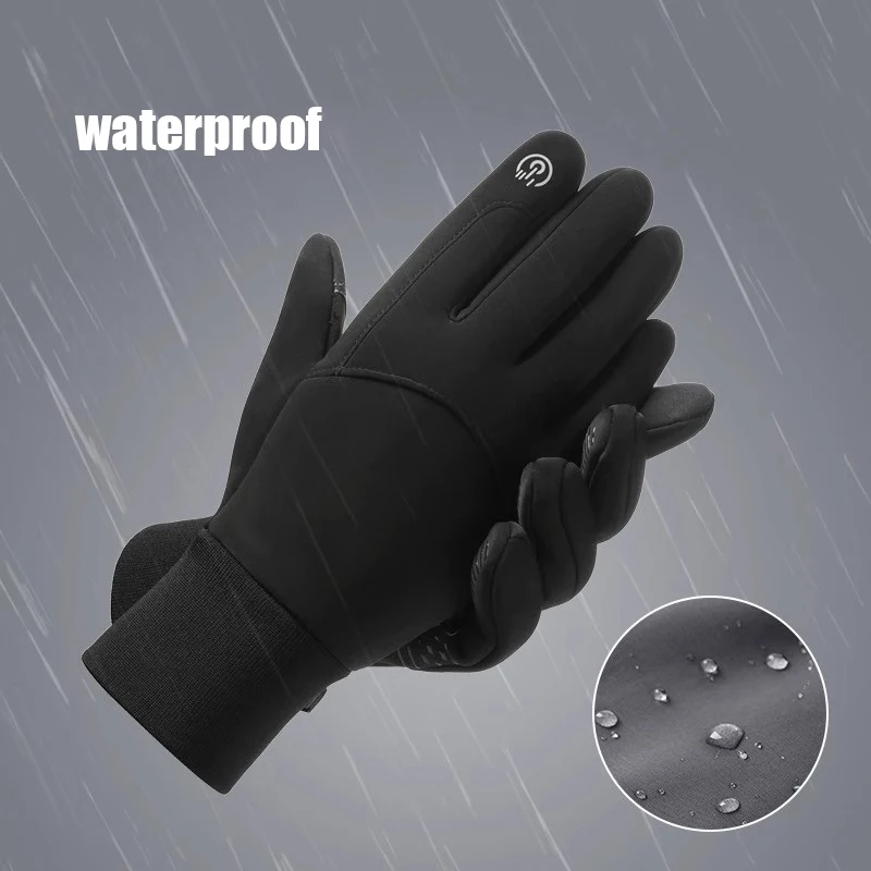 

Winter Thermal Motorcycle Cycling Ski Gloves for Men & Women Waterproof Windproof Touch Screen Fleece Bicycle Skiing Gloves