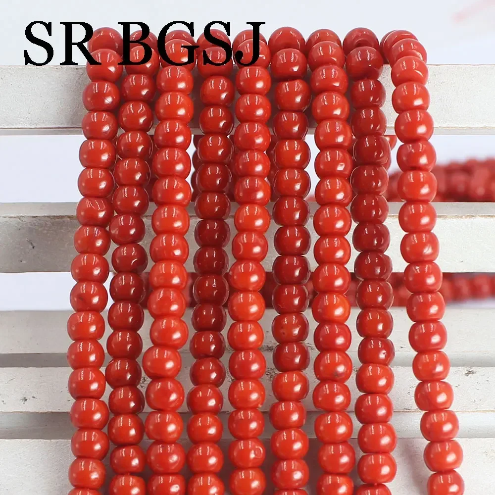 3x4mm Sardi Red Apple Sea Bamboo Coral Natural Wholesale Beads For Jewelry Making DIY Bracelet Necklace 15