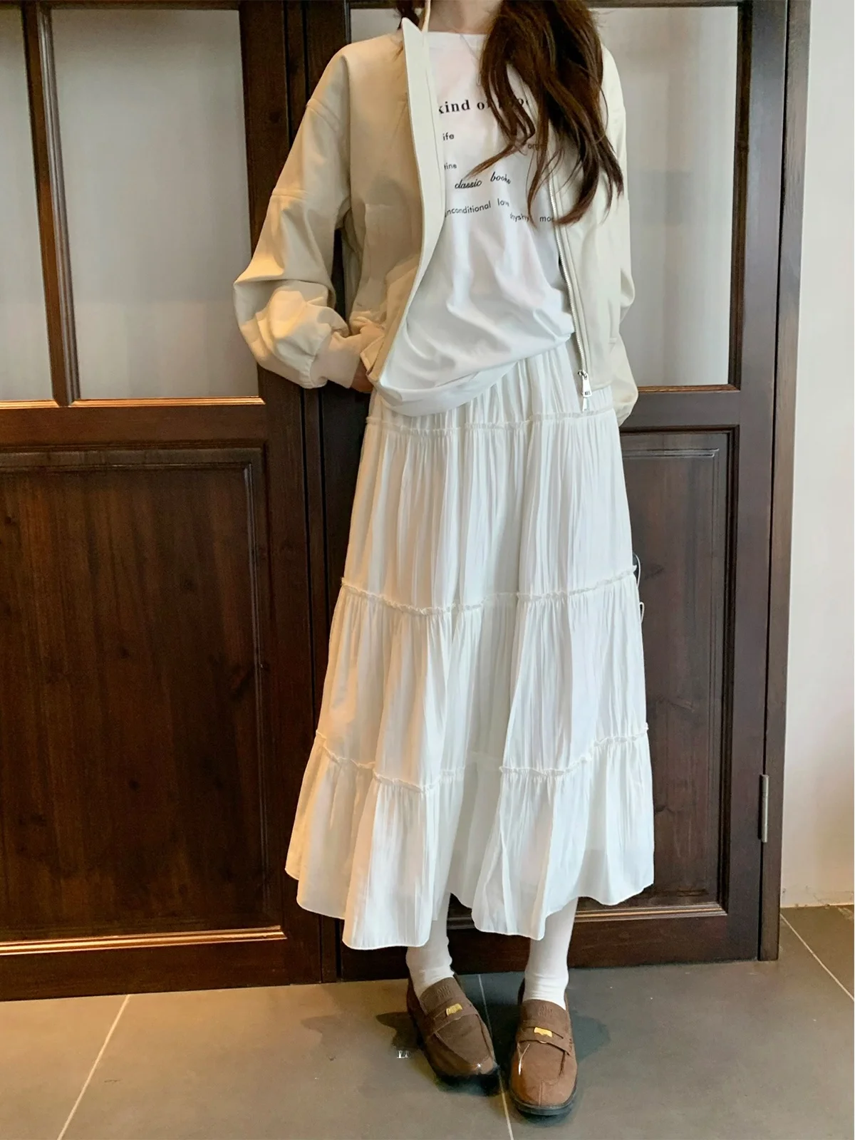 

Юбка-сарафан белая, дизайн Sensation, из УФПУ, с завышенной талией, свободного кроя, из полиэфирного волокна, для девочек, повседневная, стильная