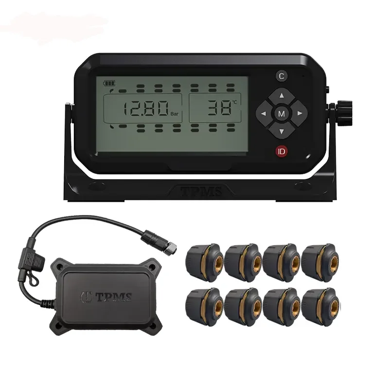 

CE Certified Digital Tire Sensor TPMS Tire Pressure Monitoring System for 8 Recreational Vehicles Max Pressure 200psi