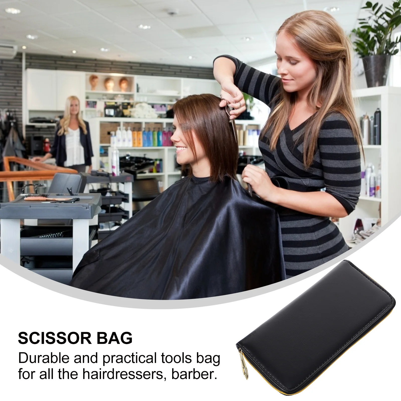 

Barber Scissors Carrying Case PU Compact Lightweight Scissor Bag Organizer Travel Portable Salon Scissor Pouch Storage