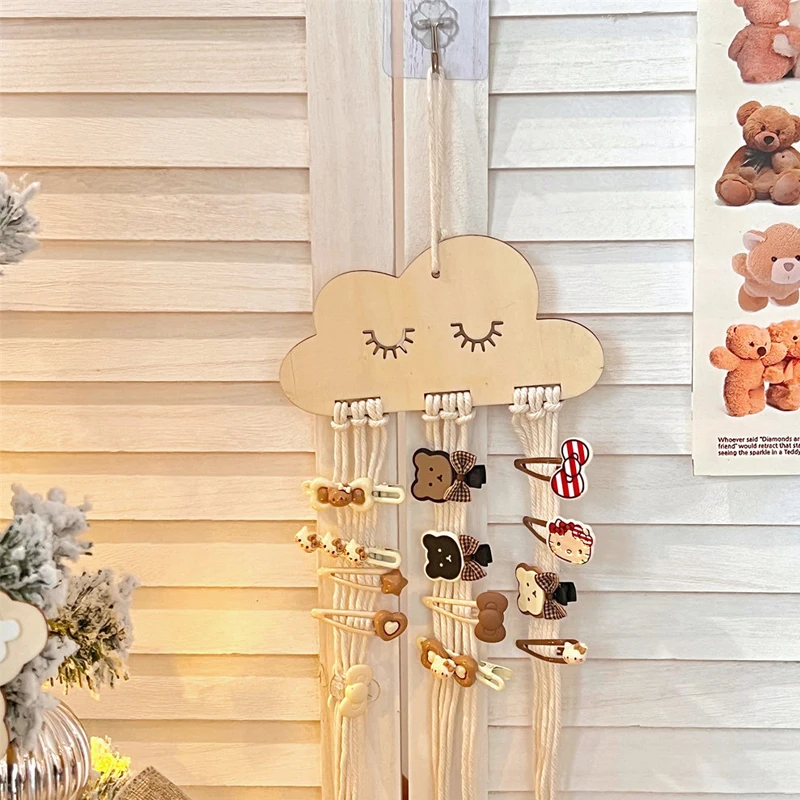 Nuvole tavola di legno fermaglio per capelli per bambini accessori per capelli Storage organizing Hanging accessori fai da te Kit decorazione della