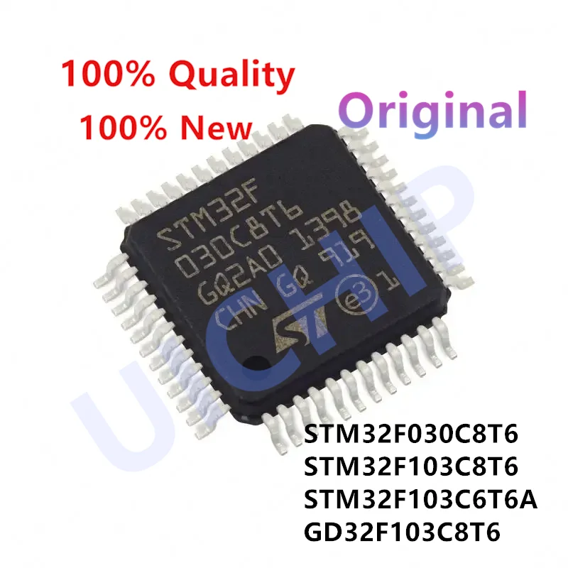 5PCS STM32F030C8T6 STM32F103C8T6 STM32F103C6T6A STM32F STM32 STM32F030C8 STM32F103C8 STM32F103C6 GD32F103C8T6 IC MCU LQFP-48