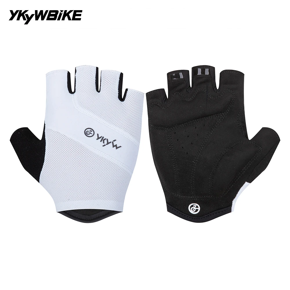 

YKYW 2025 Men's Cycling Gloves Half Finger Road Bike Sports Gloves Summer Shock-absorbing Breathable Bike Gloves Faux Leather