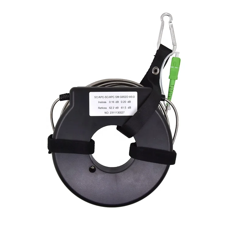 OTDR Launch Cable Box 150M/500M/1KM Single Mode G652D PACBTECH Black FTTX Launch Cable With Metallic Protection Ring