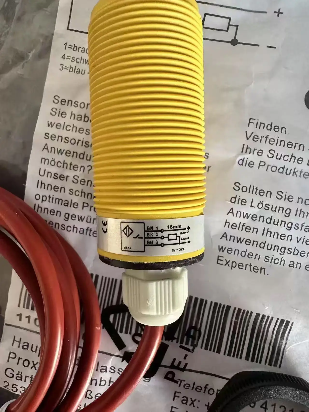 Interruptor de proximidad resistente a altas temperaturas IKL 015.33 GH S4 Interruptor de proximidad con cable de 2 metros