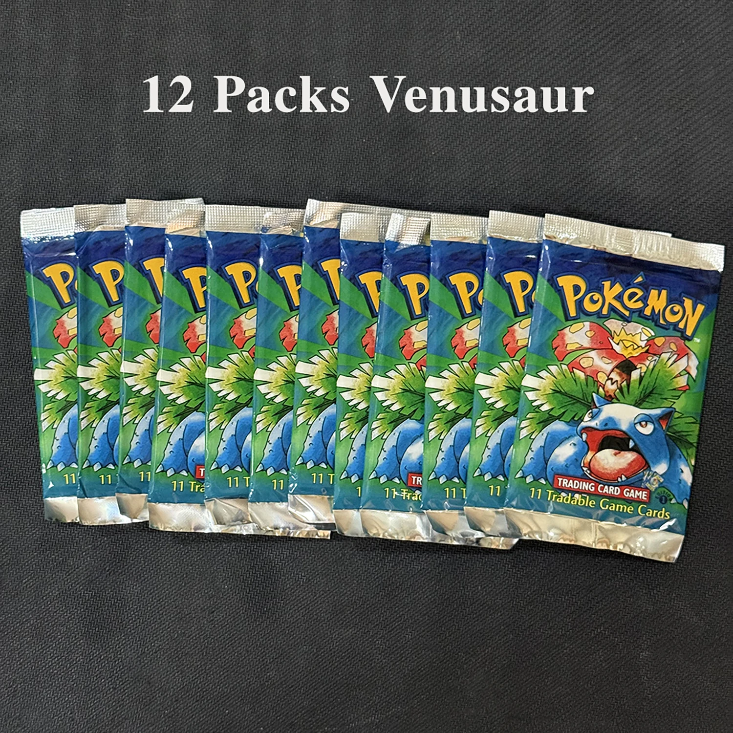 11 Karten/Packung PTCG Booster-Packs Proxy-Karten Dschungel/Fossil/Basis-Set Glurak Schiggy Venusaur PKM Brettspiel Sammelkarten