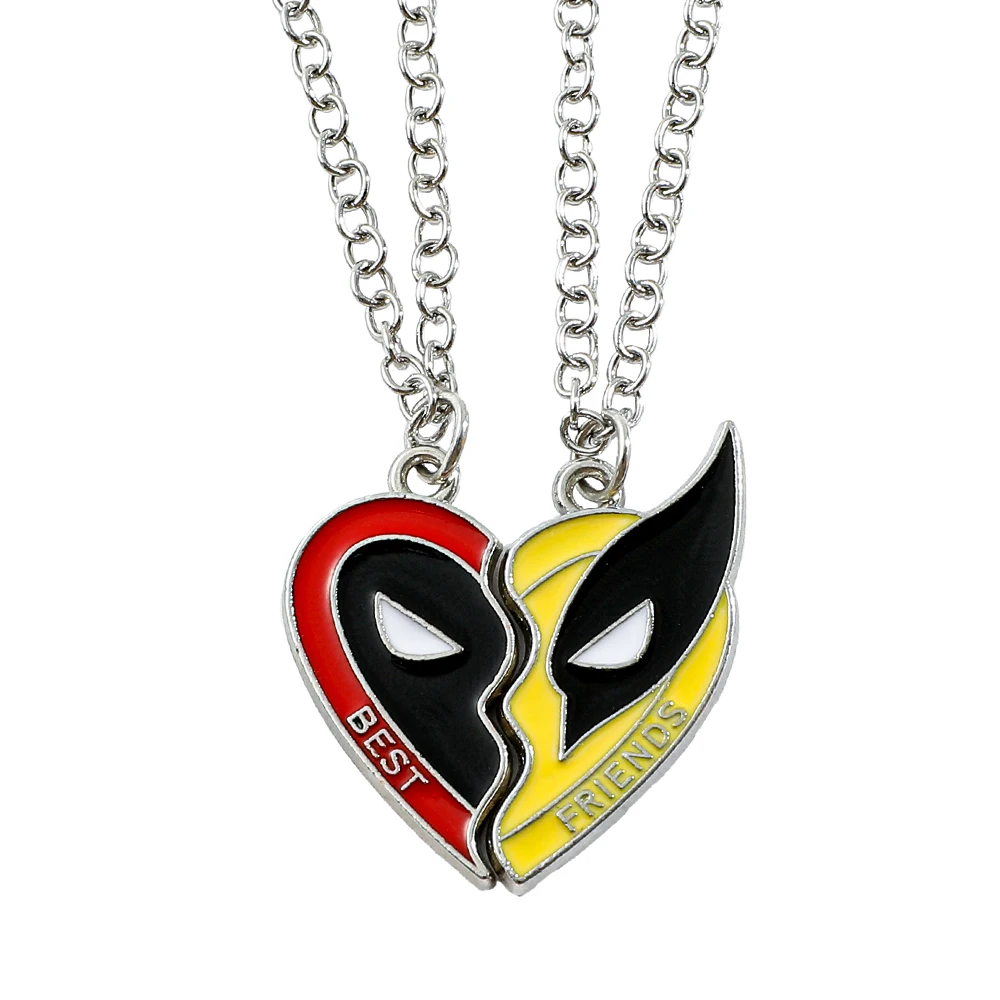 Marvel Deadpool & Wolverine Necklace Fashion Metal Deadpool & Wolverine Neck Chain For Friends Party Jewelry Gifts