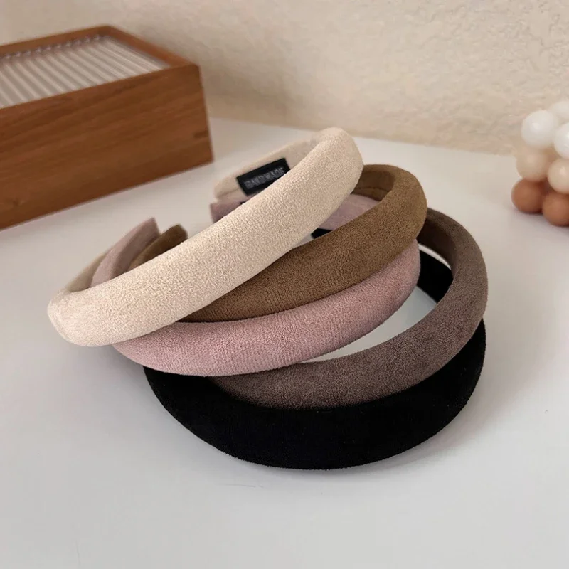 Retro New Dark Color Headbands For Women Temperament Versatile Sponge Hairband Girl Face Wash Hair Hoop Fashion Hair Accessories