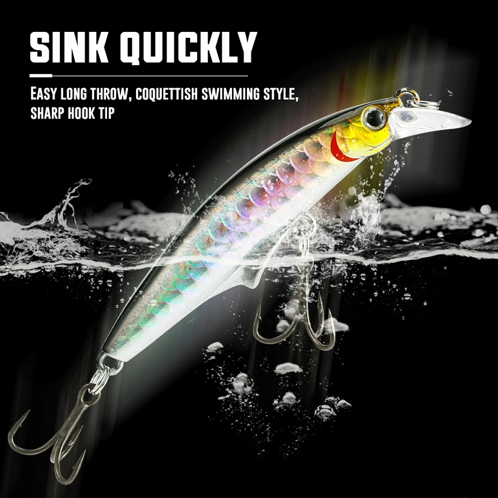 SOUNSI Japan Hot Model Minnow 68mm/84mm Sinking Jerkbait Longcast Fishing Lure Saltwater Sea Bass Plastic Artificial Bait Tackle