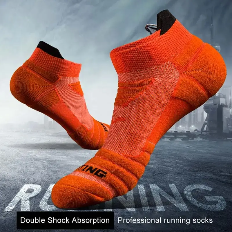 3 Pairs Men Running Short Socks Thick Towel Quick Dry Fitness Sport Ankle Socks Athletic Cycling Basketball Socks Man 39-44