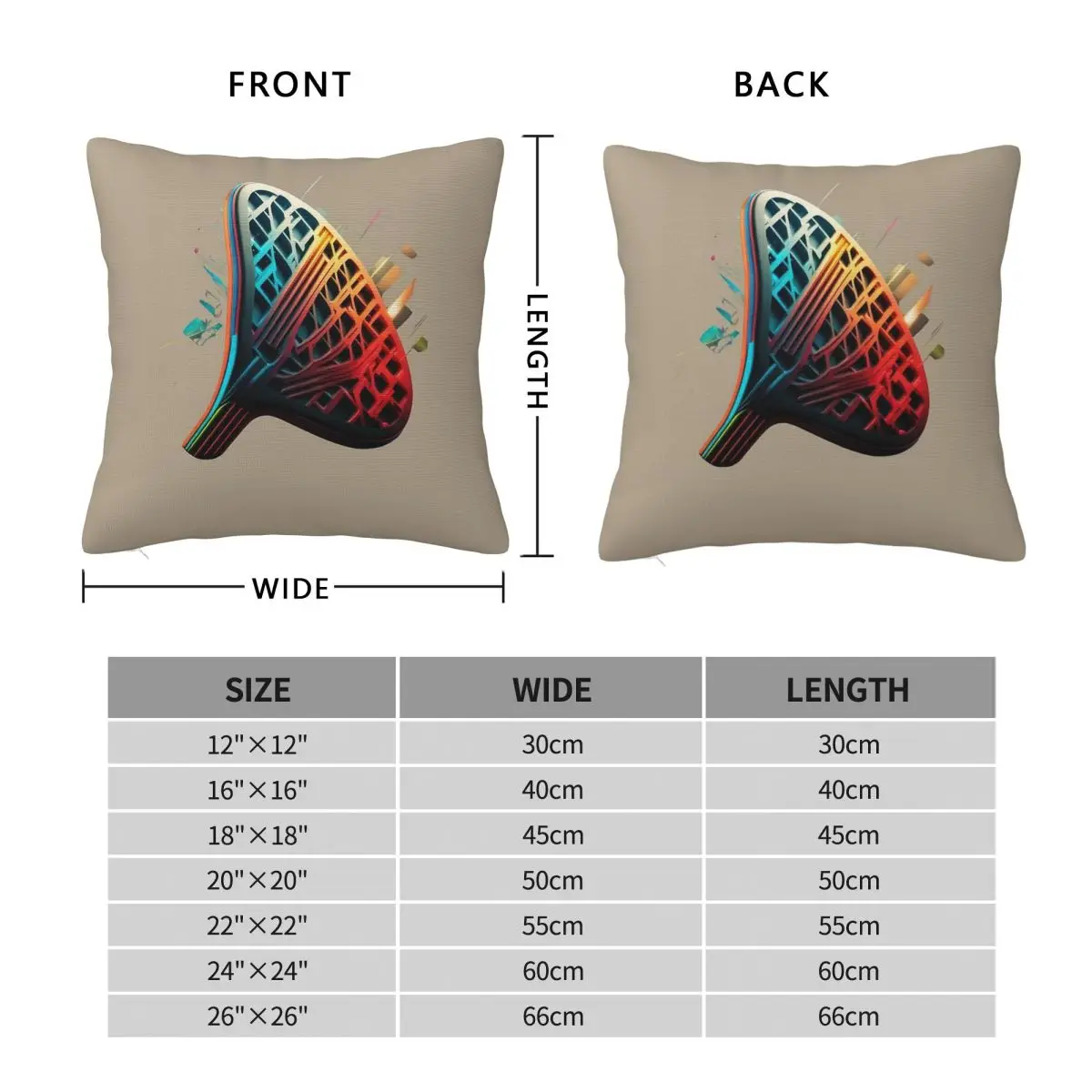 Colours Of Padel Tennis Square Pillowcase Polyester Linen Velvet Pattern Zip Decorative Throw Pillow Case Sofa Cushion Cover