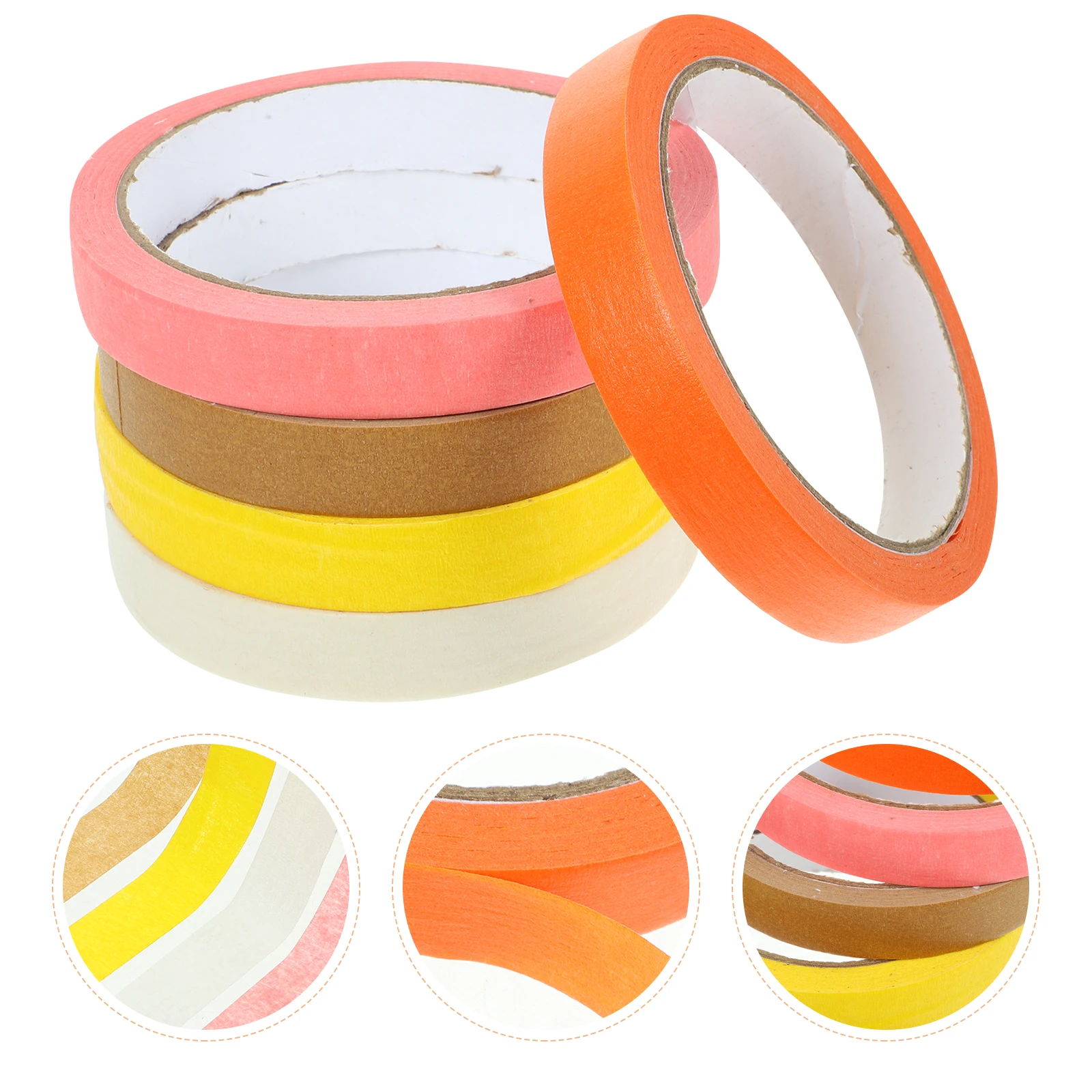 

5 Rolls Rainbow Washi Decorative Paper Diy Scrapbook Gift Wrapping Craft Projects Hand Account Accessories Colorful Tape Rolls