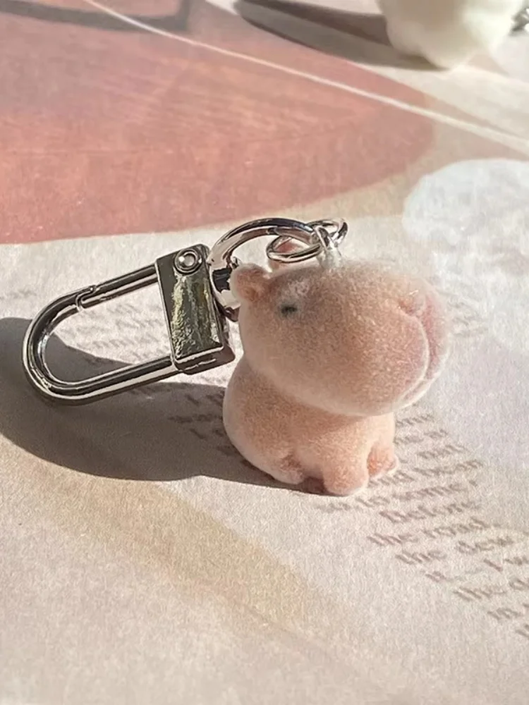 Fluffy Cute White Sheep Keychain