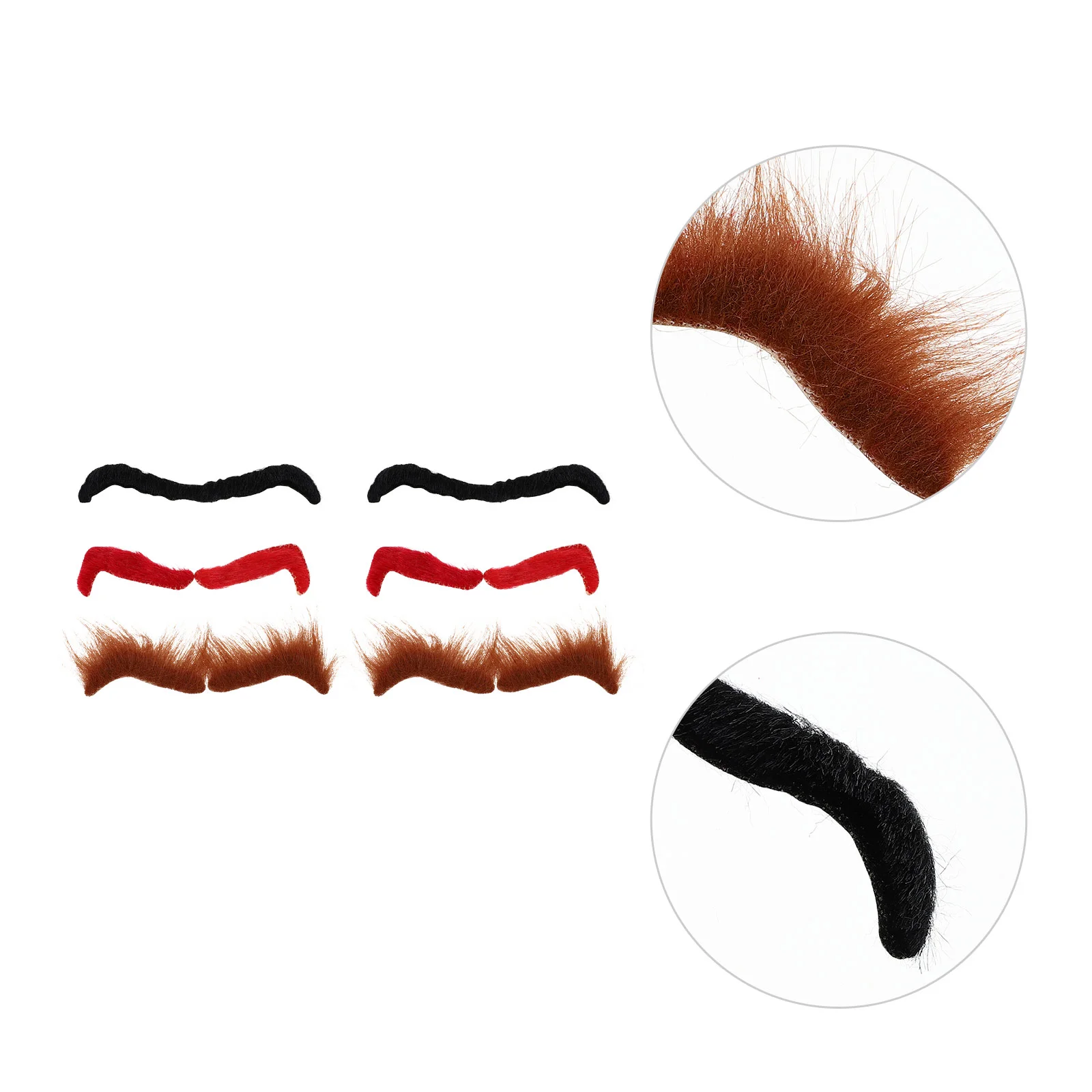 

6 Pairs Decorations Artificial Fake Eyebrows Halloween Facial Hair Flannel Novelty Masquerade Party