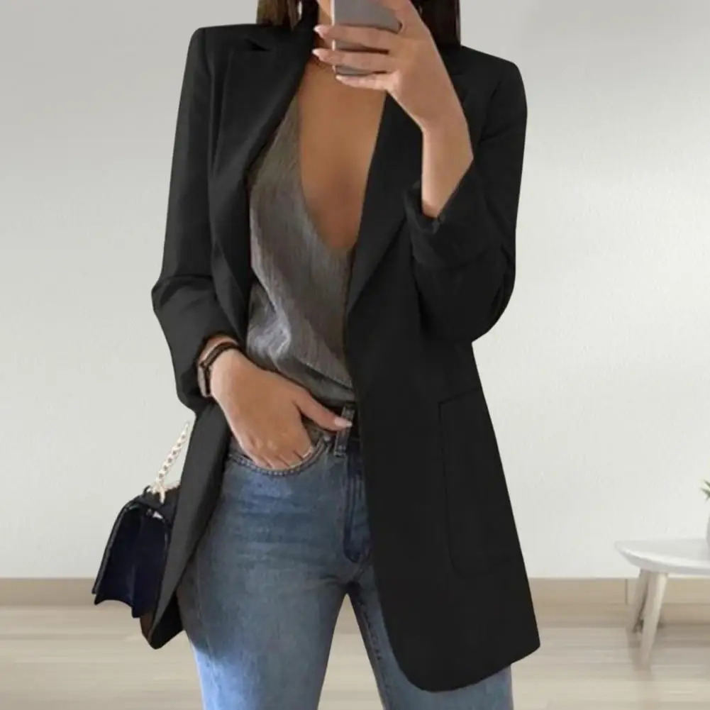 Jacket Blazer  Long Sleeve   Autumn Blazer Women Open Front Casual Jacket Blazer