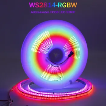 Tira de luces LED direccionable WS2814 IC FCOB SPI RGBW 576LEDs/m Color de sueño 10mm DC24V WS2812B cinta COB FOB altamente Flexible