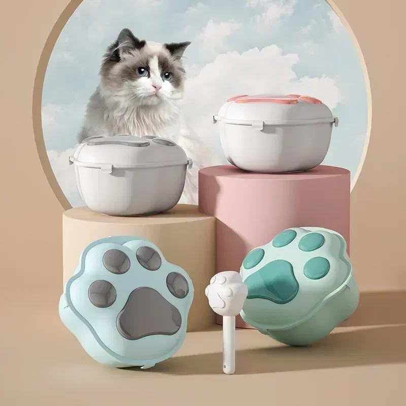 

Pet Food Storage Container Moisture-proof Cat Dry Food Storage Bucket Plastic Storage Box for Storaging Pet Snacks