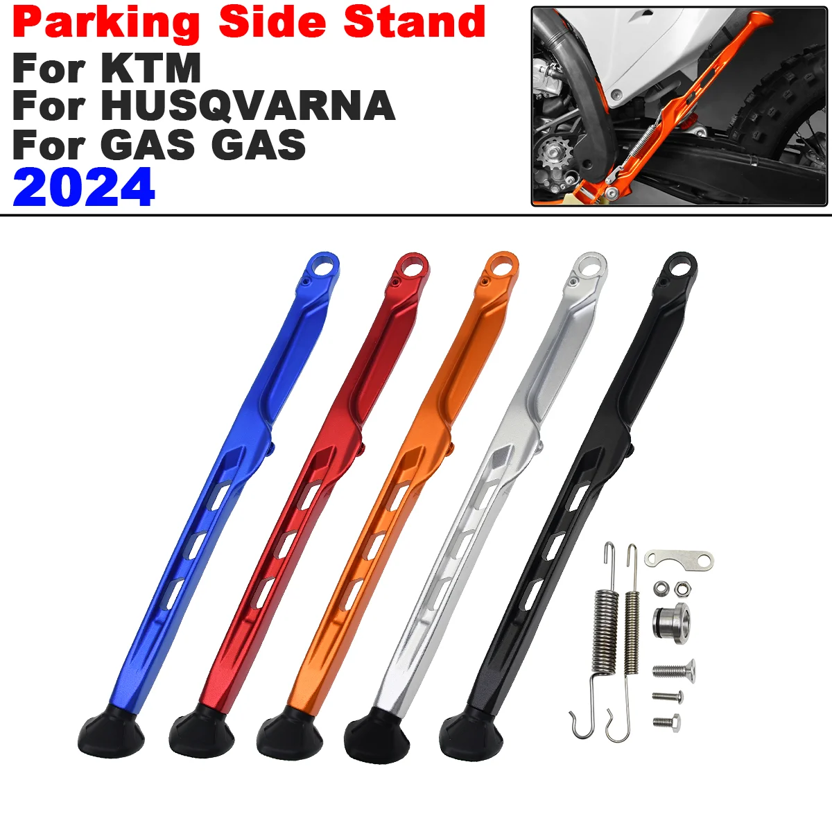 

2024 Motorcycle Parking Side Stand With Spring Kit For GasGas EX EXF EC ECF ES EW KTM XC XCF EXC EXCF XCW XCFW 125 250 300 450