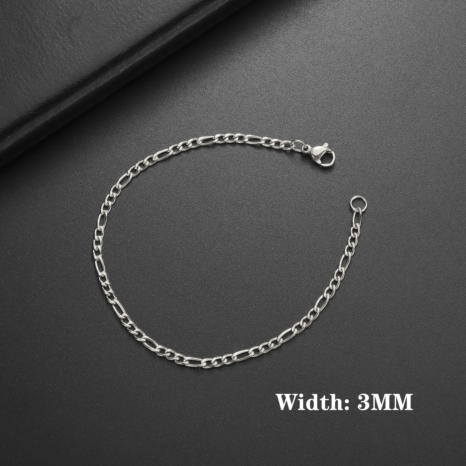 Lucktune Figaro-Kettenarmband für Männer und Frauen, Edelstahl, Breite 3–10 mm, Armbänder, Punk-Schmuck, Paar-Geschenk, Pulsera Hombre, Neu – Detail 6