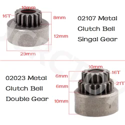 RC 02107/02023 Metal Clutch Bell Singal/Double Gear For 1/10 HSP 94101 94102 94122 94155 94166 94188 Nitro On-Road Buggy Car