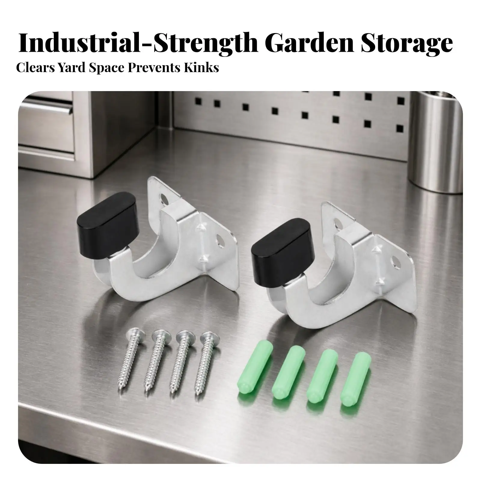 Heavy Duty Galvanized Hose Hanger Wall Mounted Bracket for Outdoor Garden Watering Hose Storage